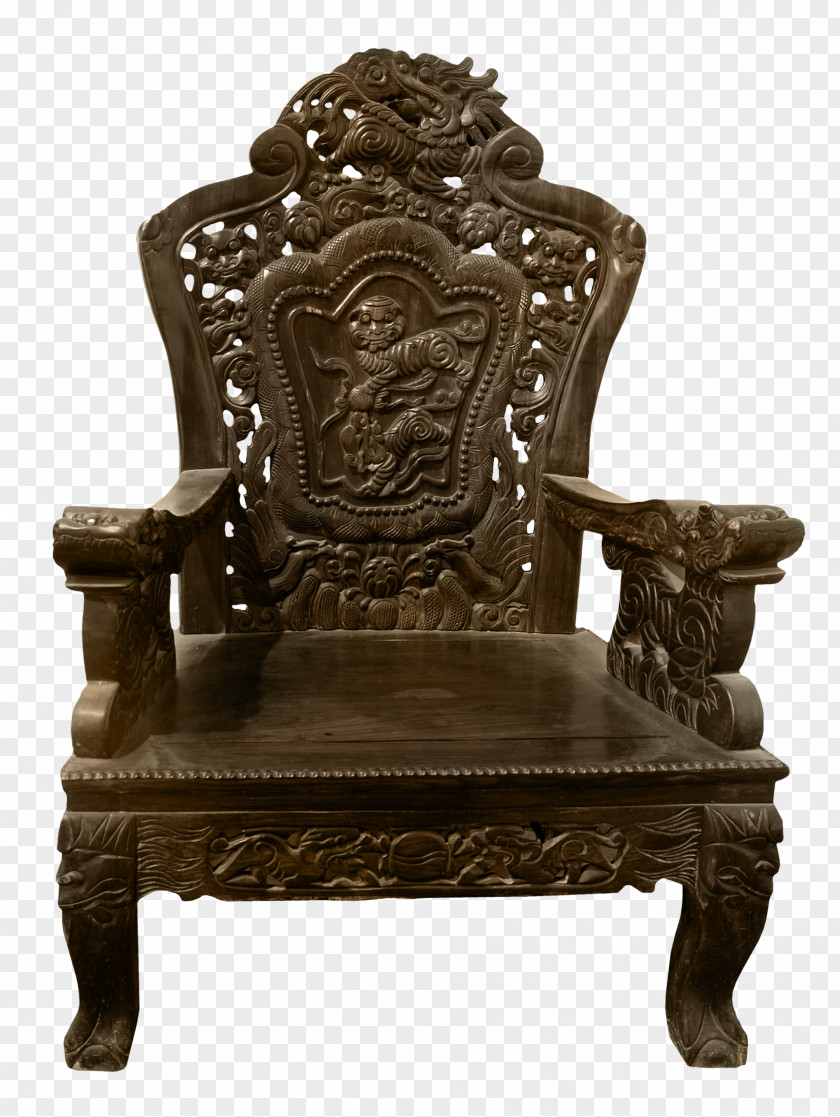Transparent Carved Wooden Chair Picture Table Furniture Wood PNG
