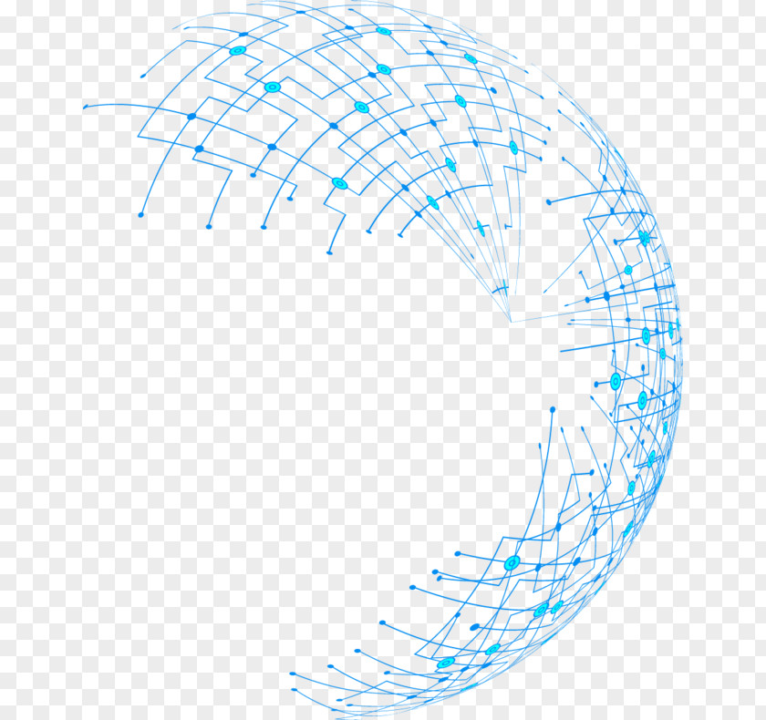 Blue Technology Road Map Point Line Ball Circle PNG