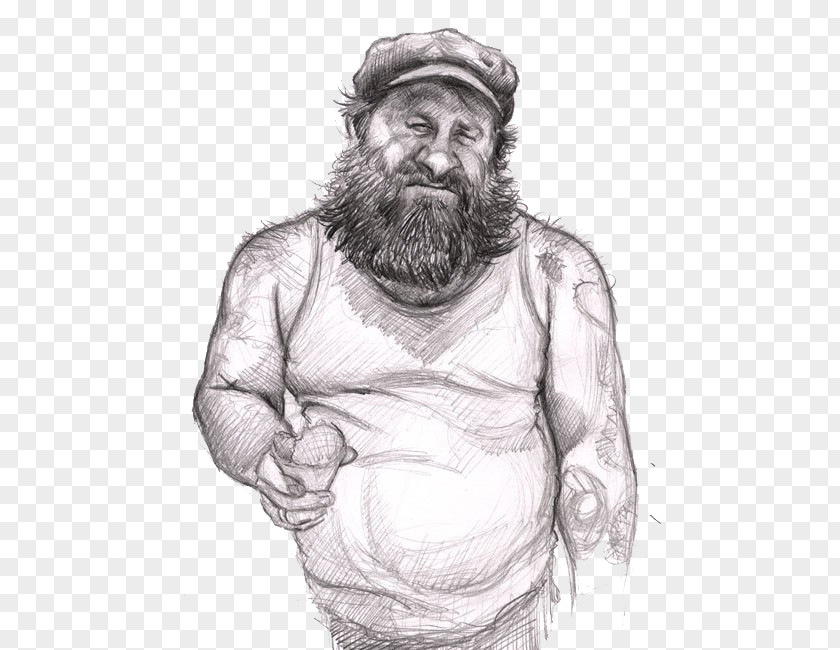 Simple Sketch Of Bearded Man Beard Drawing PNG