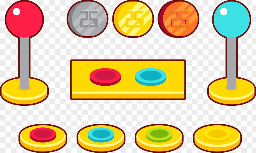 Arcade Button Vector Illustration Game Push-button Clip Art PNG