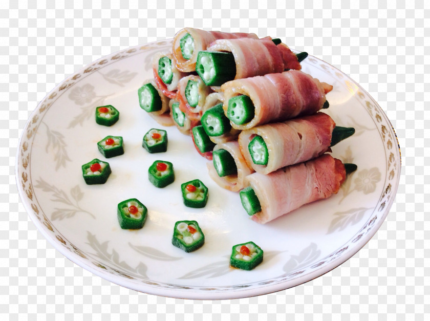 Bacon Boiled Okra Volume Hamburger Roll Meatloaf PNG