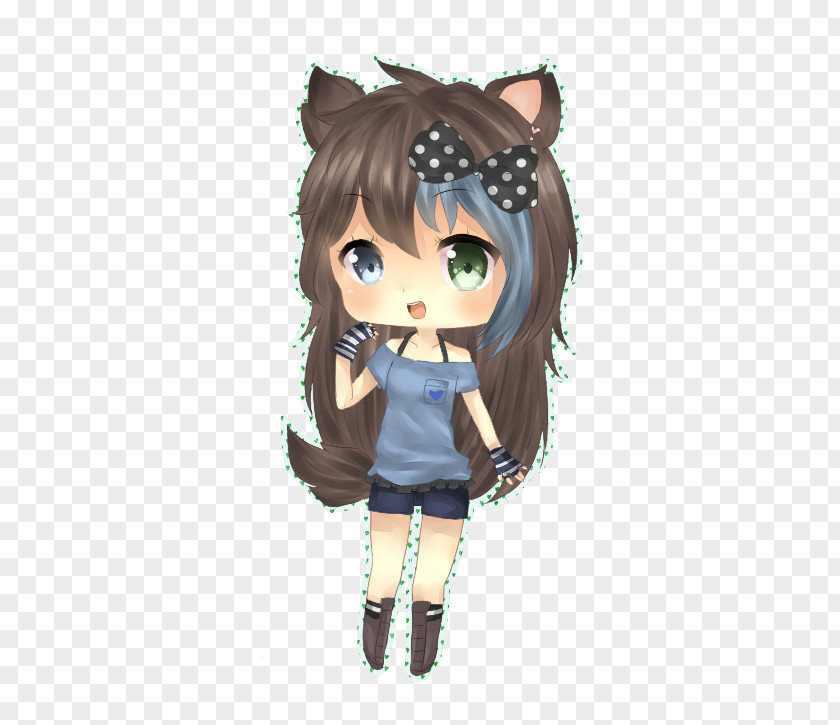 Black Hair Brown Tail Anime Figurine PNG hair Figurine, clipart PNG
