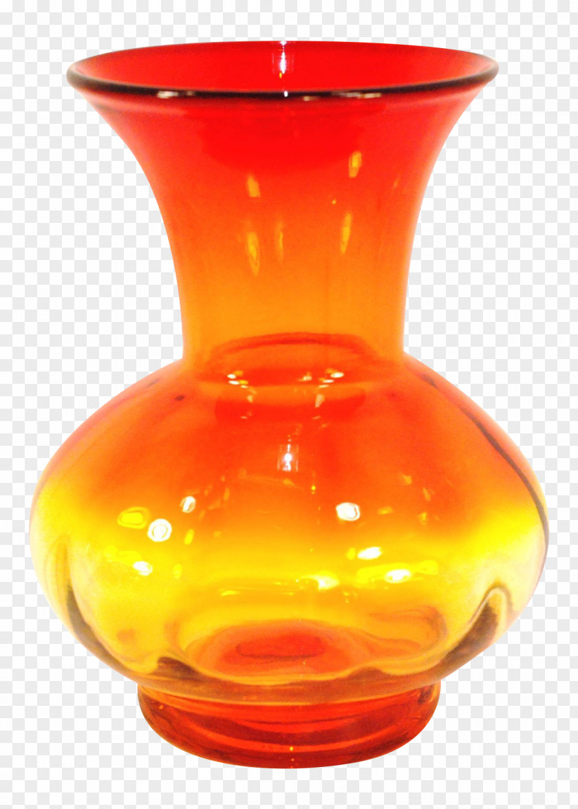 Tangerine Glass Vase Artifact PNG