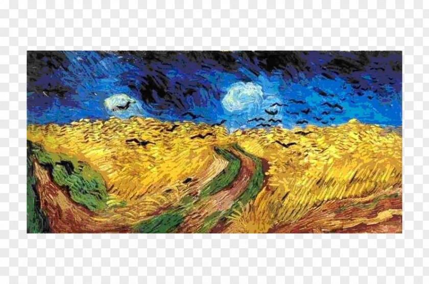 Painting Wheatfield With Crows The Starry Night Self-Portrait Bandaged Ear And Pipe Oil PNG