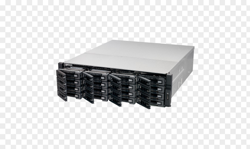 SATA 6Gb/s, SAS 12Gb/sOthers Network Storage Systems Serial ATA Attached SCSI Qnap Tvs-EC1680U-sas-Rp R2 Nas Rack Ethernet Lan Black QNAP TVS-EC1680U-SAS-RP 16-Bay Diskless NAS Server PNG