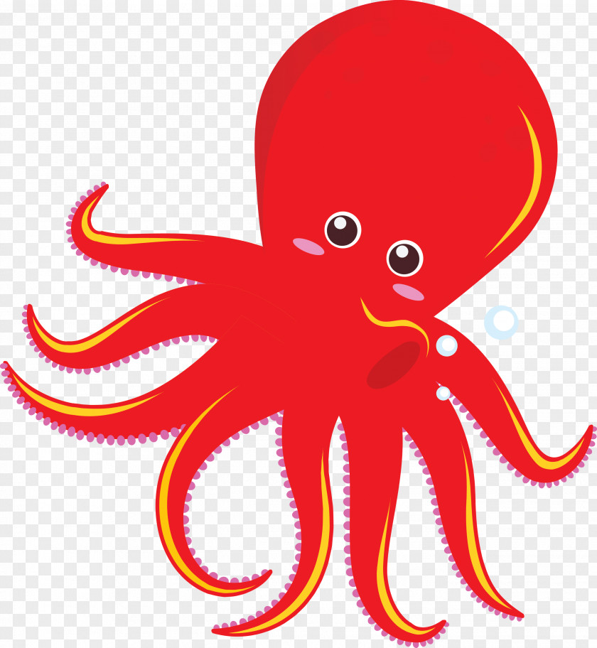 Octopus Giant Pacific Red Cartoon PNG