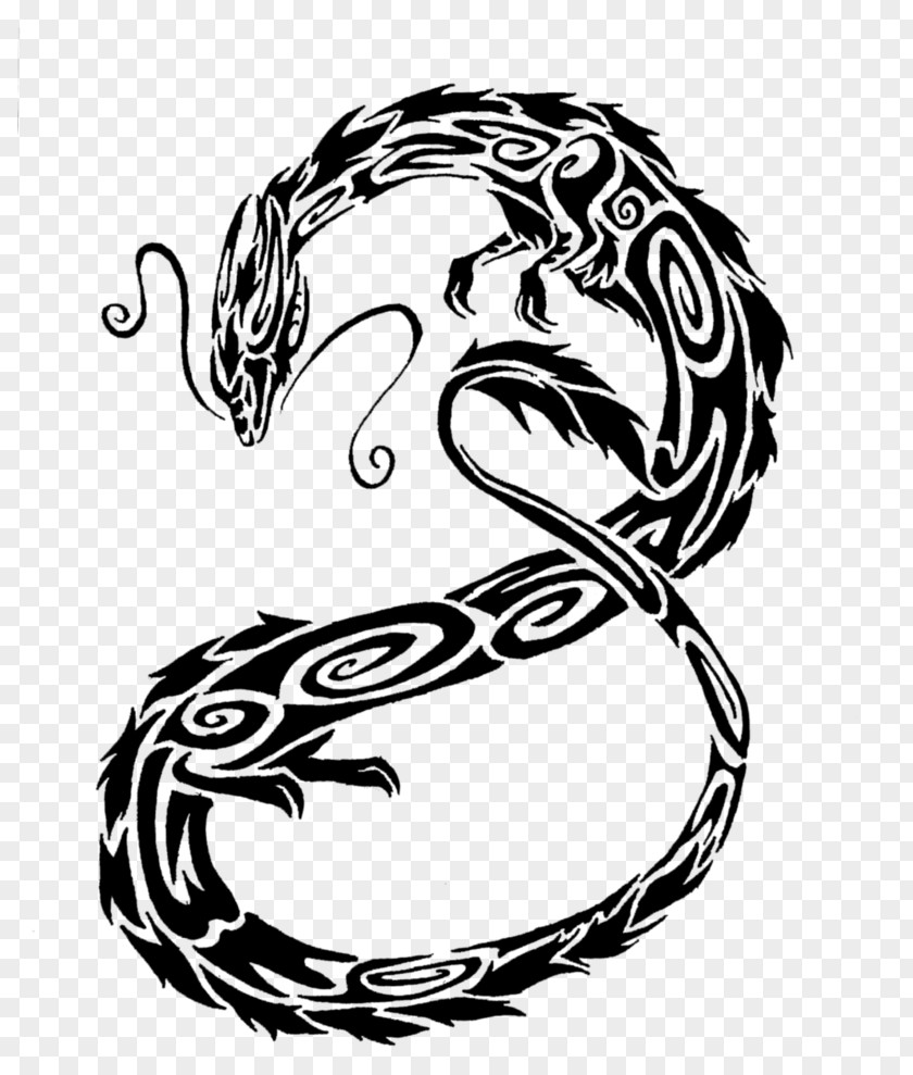 Tribal Tattoo Chinese Dragon Drawing Quetzalcoatl PNG