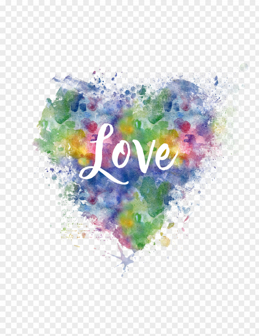 Watercolor Heart Painting Love PNG