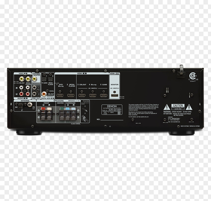 Electron House AV Receiver Denon AVR-S510BT Home Theater Systems AVR-S530BT PNG