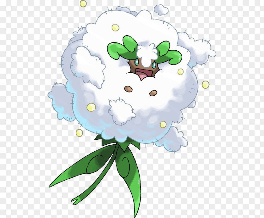 Pokemon Altaria Floral Design Whimsicott Evolution Cottonee Snover PNG