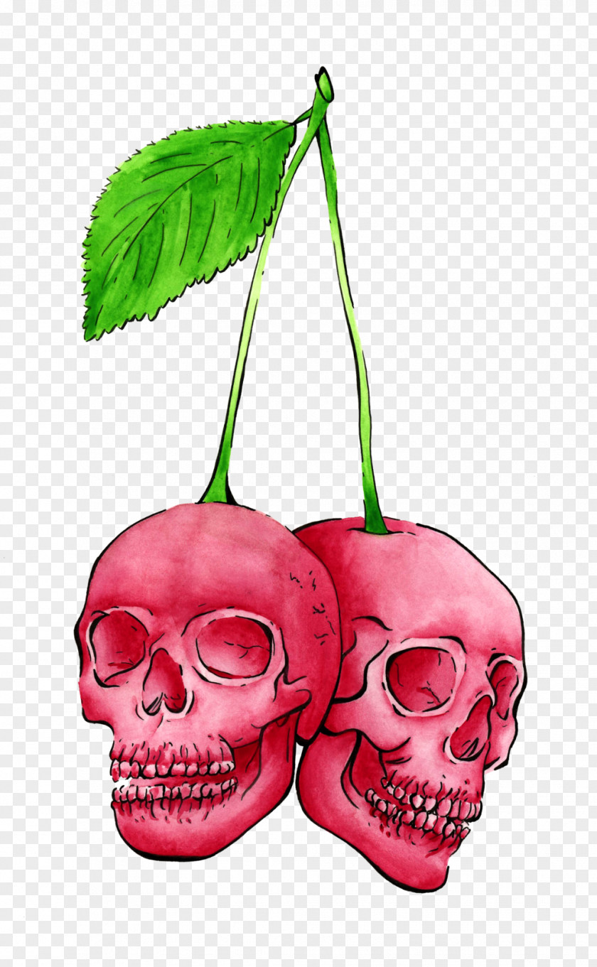 Cherry Skull Bone Food Clip Art PNG