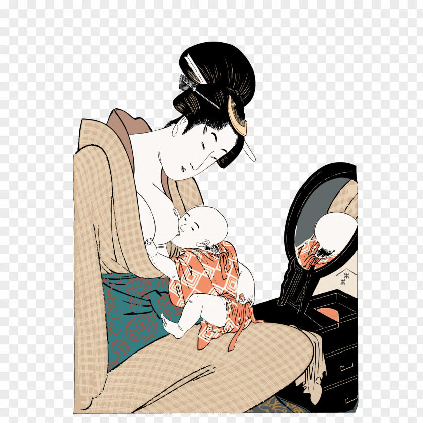 Hey Baby's Mother Cartoon Breastfeeding Human Behavior Child Illustration PNG