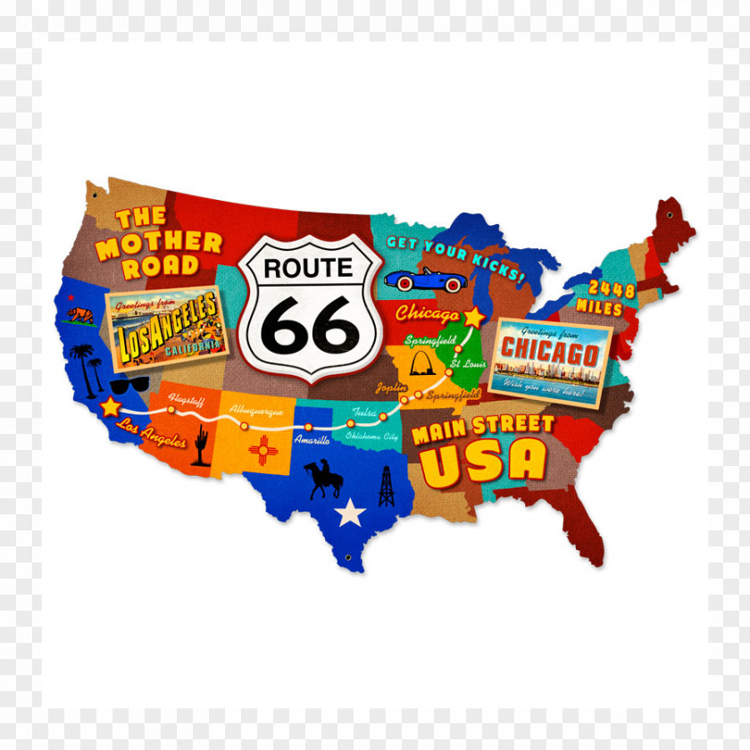 Road U.S. Route 66 In New Mexico Map PNG
