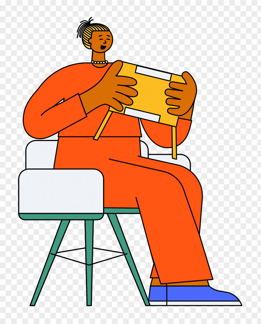 Cartoon Sitting Behavior Chair PNG