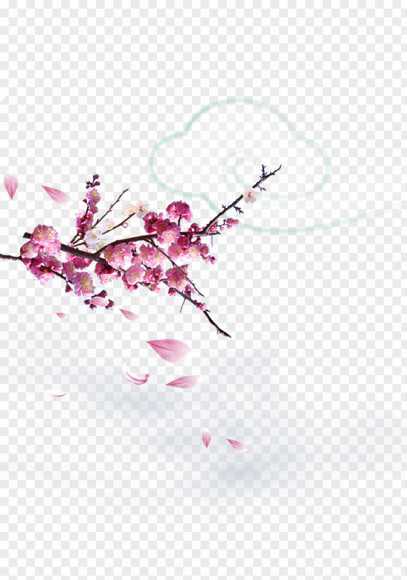 Peach Blossom Chinoiserie Poster Fukei PNG
