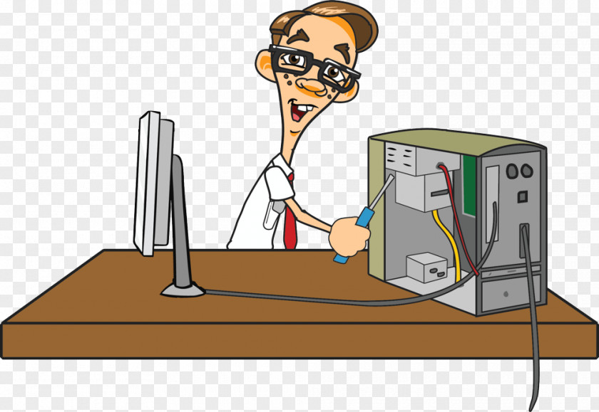 Cartoon Computer Laptop Repair Technician Cases & Housings Information Technology PNG