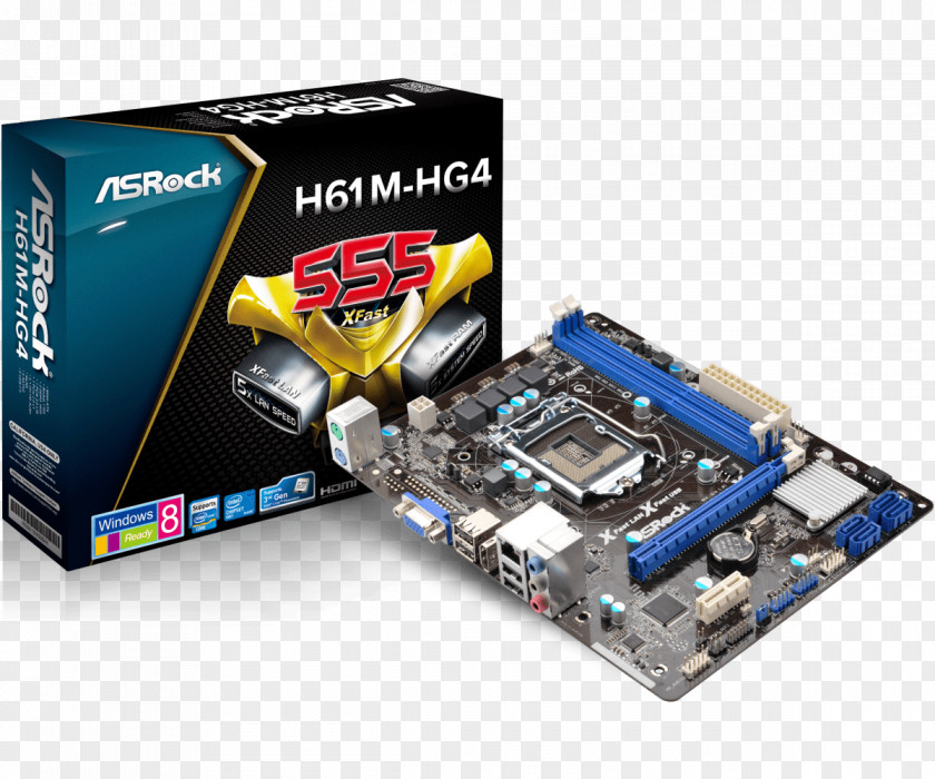 MotherboardMicro ATXLGA1155 SocketH61LGA1155 SocketLGA 1155 Intel LGA ASRock H61M PNG