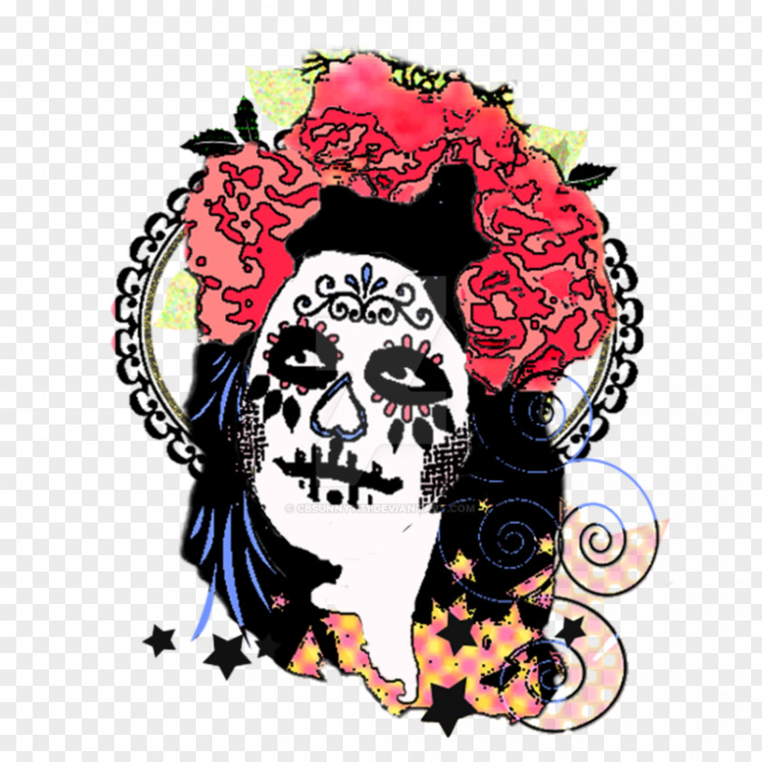 Skull Calavera Day Of The Dead Art PNG