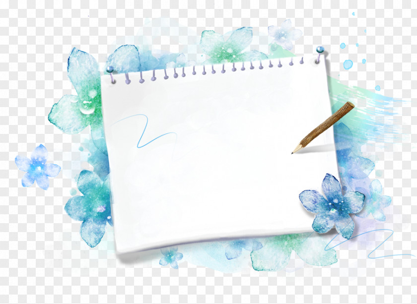 The Envelope In Blue Flowers Paper Notebook Download Illustration PNG