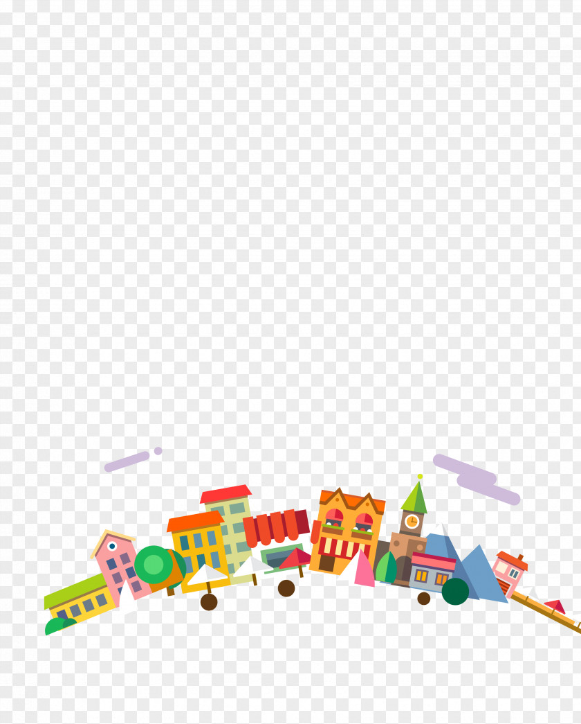 Cartoon City Poster Toy PNG