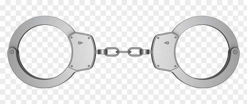 Hand Painted Silver Metal Handcuffs Copyright Royalty-free PNG