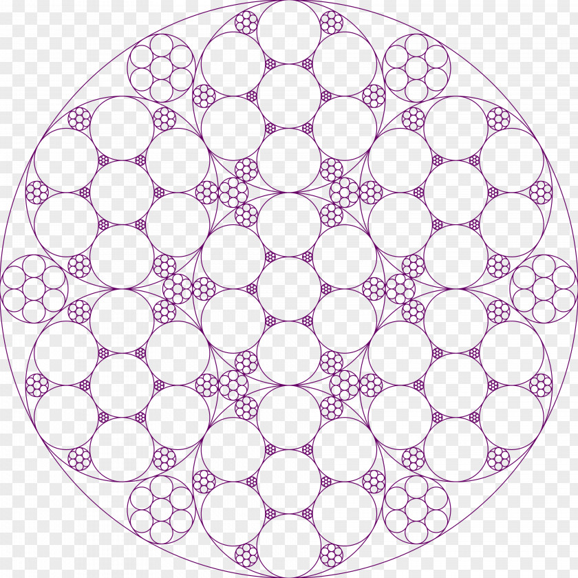 Outer Space Circle Fractal Art Apollonian Gasket Pattern PNG