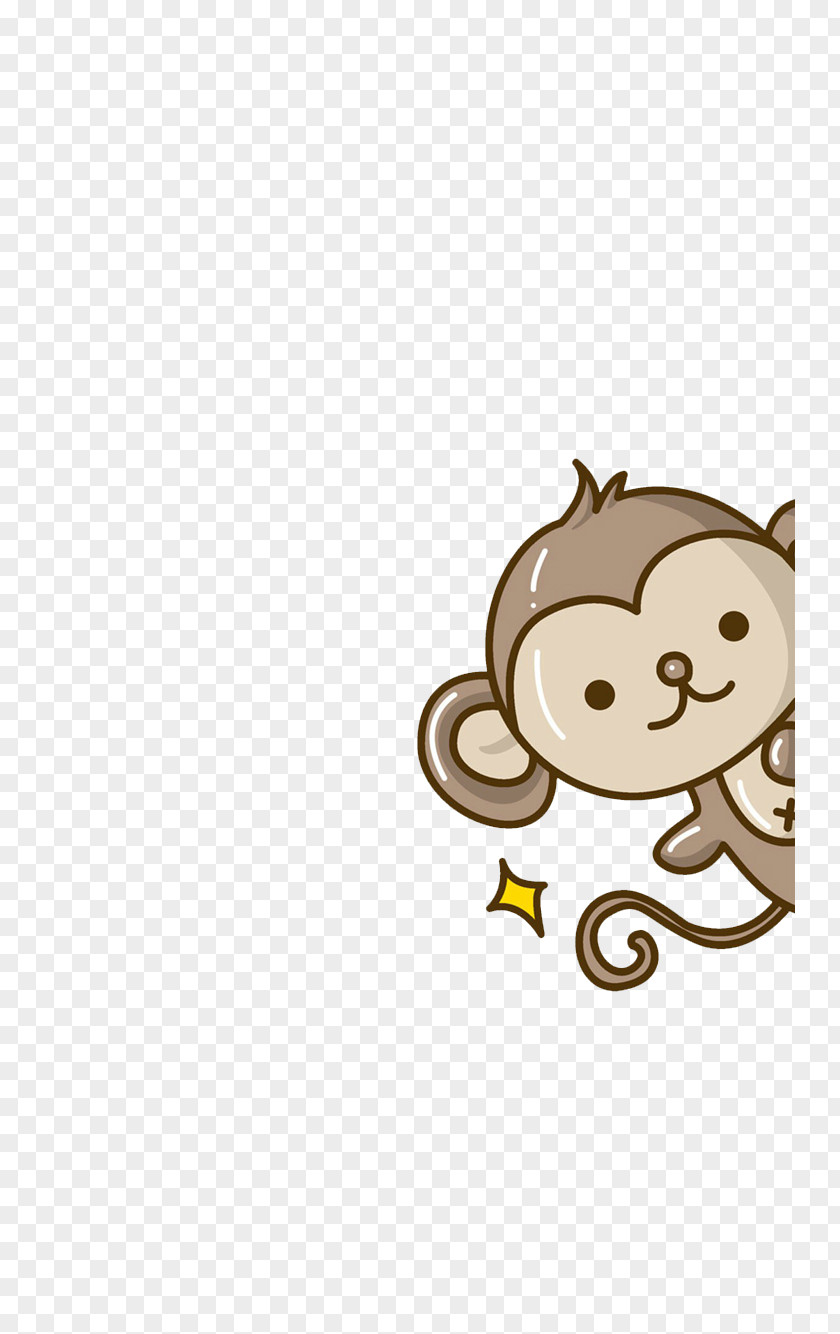 Cartoon Monkey Creative Decorative Buckle Free Moe Cuteness Illustration PNG