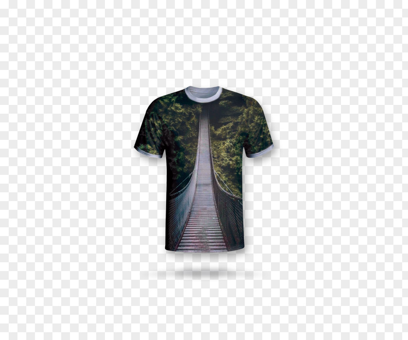 Wooden Bridge T-shirt Lynn Canyon Suspension Sleeve PNG