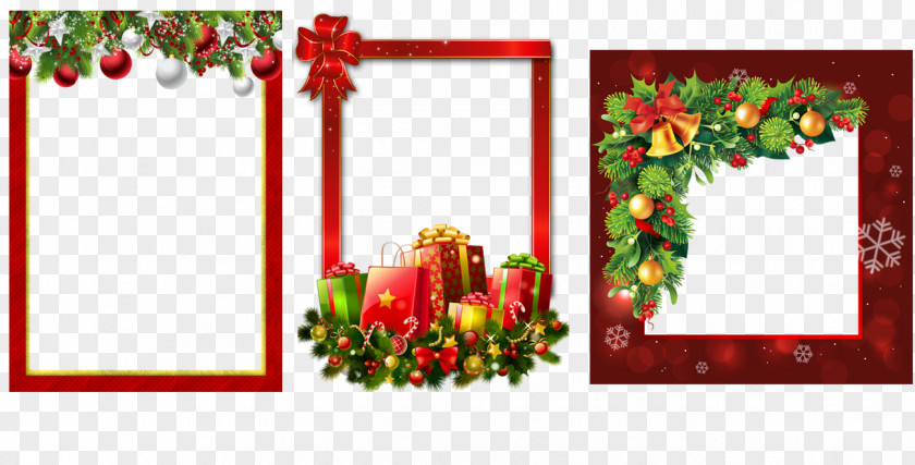 Red Christmas Decoration Box Ornament Picture Frames PNG