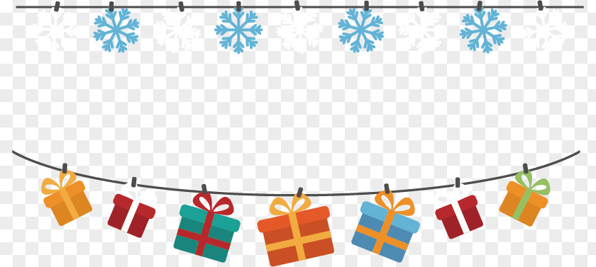 Vector Snowflake Christmas Gift Box Banners Banner Clip Art PNG