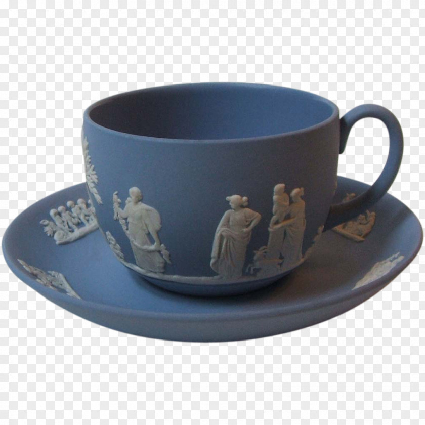 Mug Coffee Cup Saucer Cobalt Blue PNG