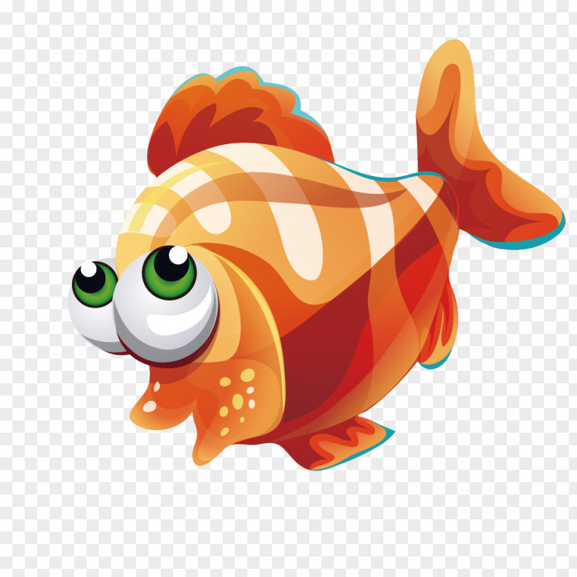 Orange Fish With Big Eyes Vector Euclidean Clip Art PNG