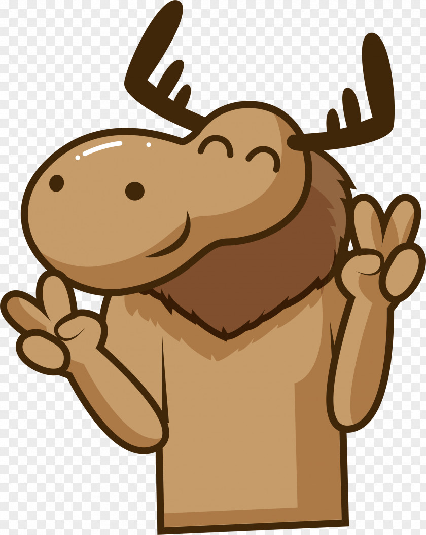 Super Happy Reindeer Clip Art PNG