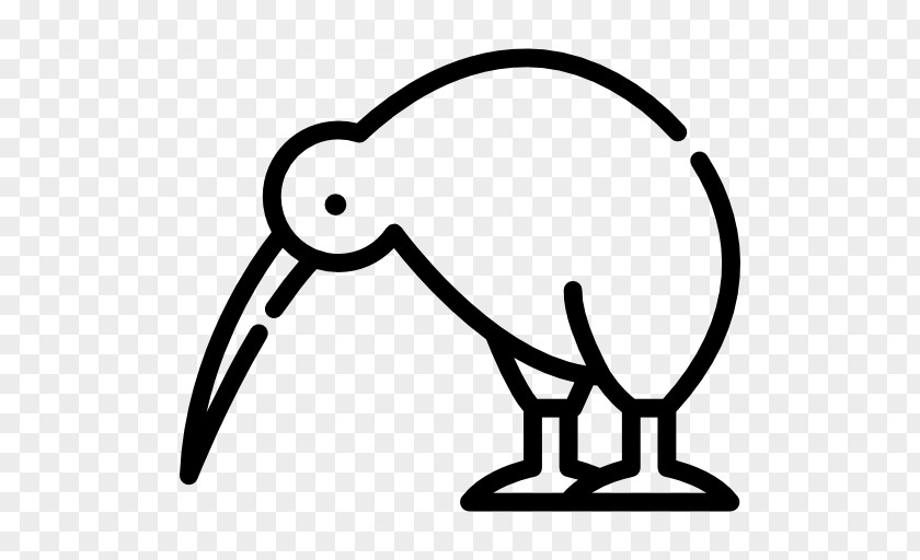 Kiwi Bird Line Art Black And White Clip PNG