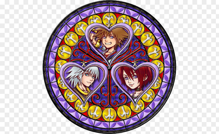GLASS HEART Stained Glass Kingdom Hearts: Chain Of Memories Hearts Birth By Sleep PNG