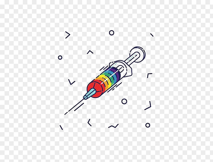 Hand-painted Syringe Hypodermic Needle Injection PNG