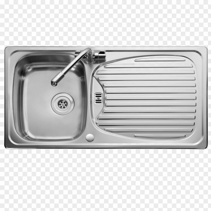 Sink Kitchen Top View Faucet Handles & Controls Stainless Steel PNG