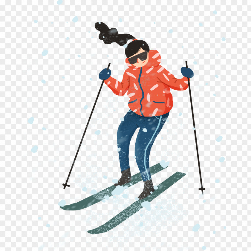 Slalom Skiing Piste Winter Snow PNG