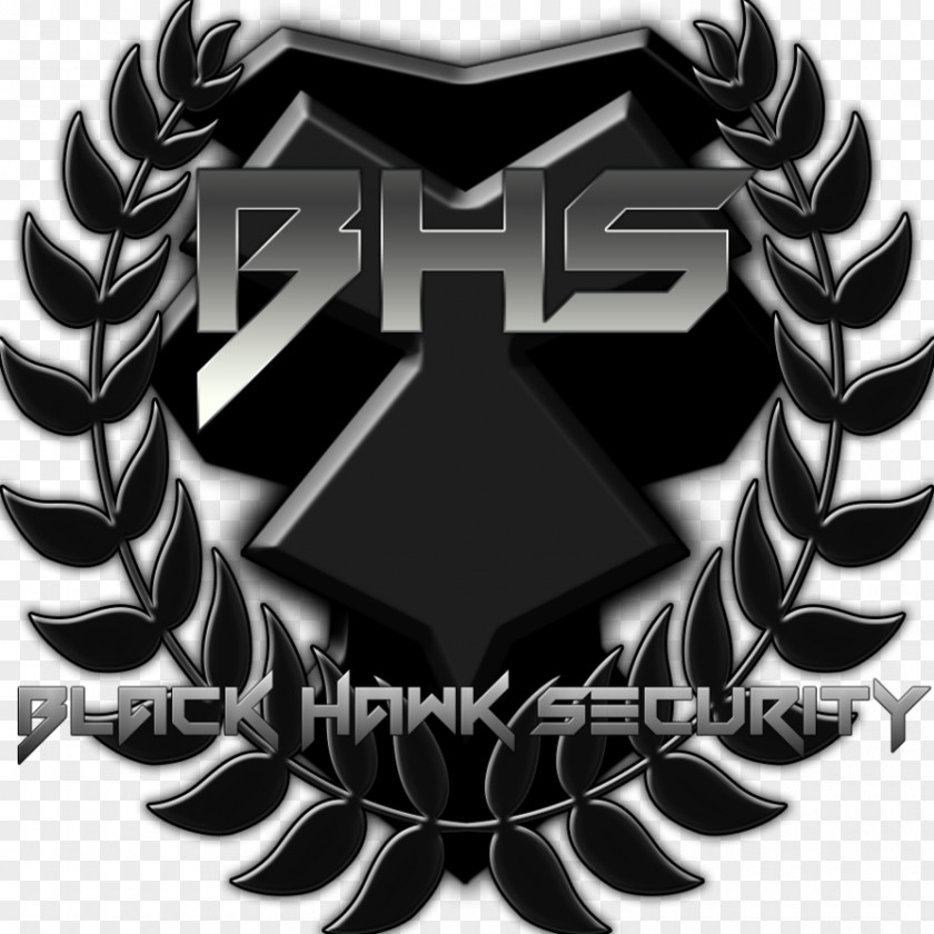 Black Hawk Logo Emblem Security White PNG