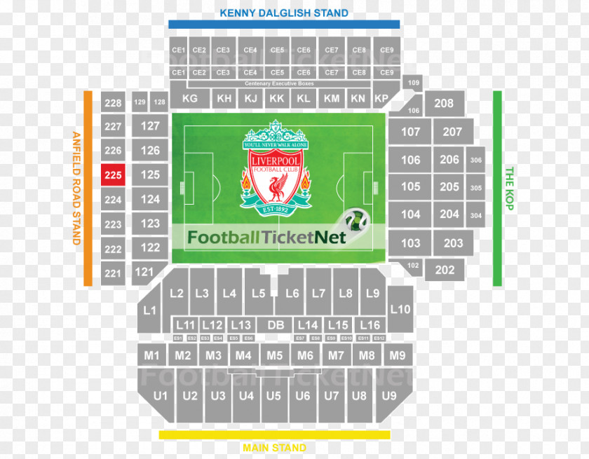 Layout Plan Anfield Liverpool F.C. Spion Kop Ticket Stoke City PNG