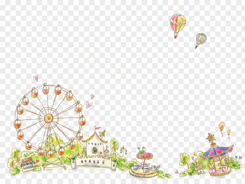 It's An Amusement Park Cartoon Playground Illustration PNG
