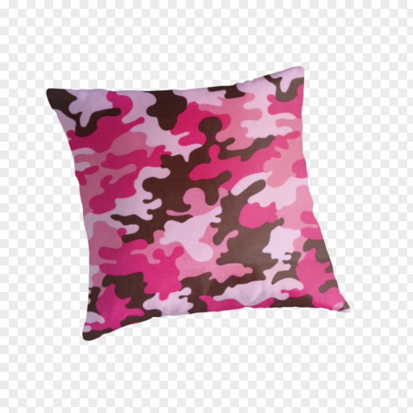 Pink Camo Throw Pillows Cushion Textile Camouflage PNG