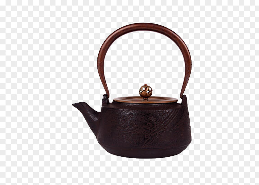 Japanese Old Iron Kettle Lid Copper GantryBroccoli Teapot PNG