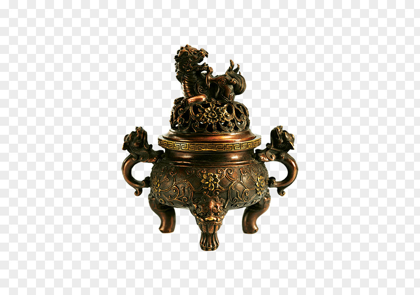 Exquisite Retro Stove Ding Censer PNG