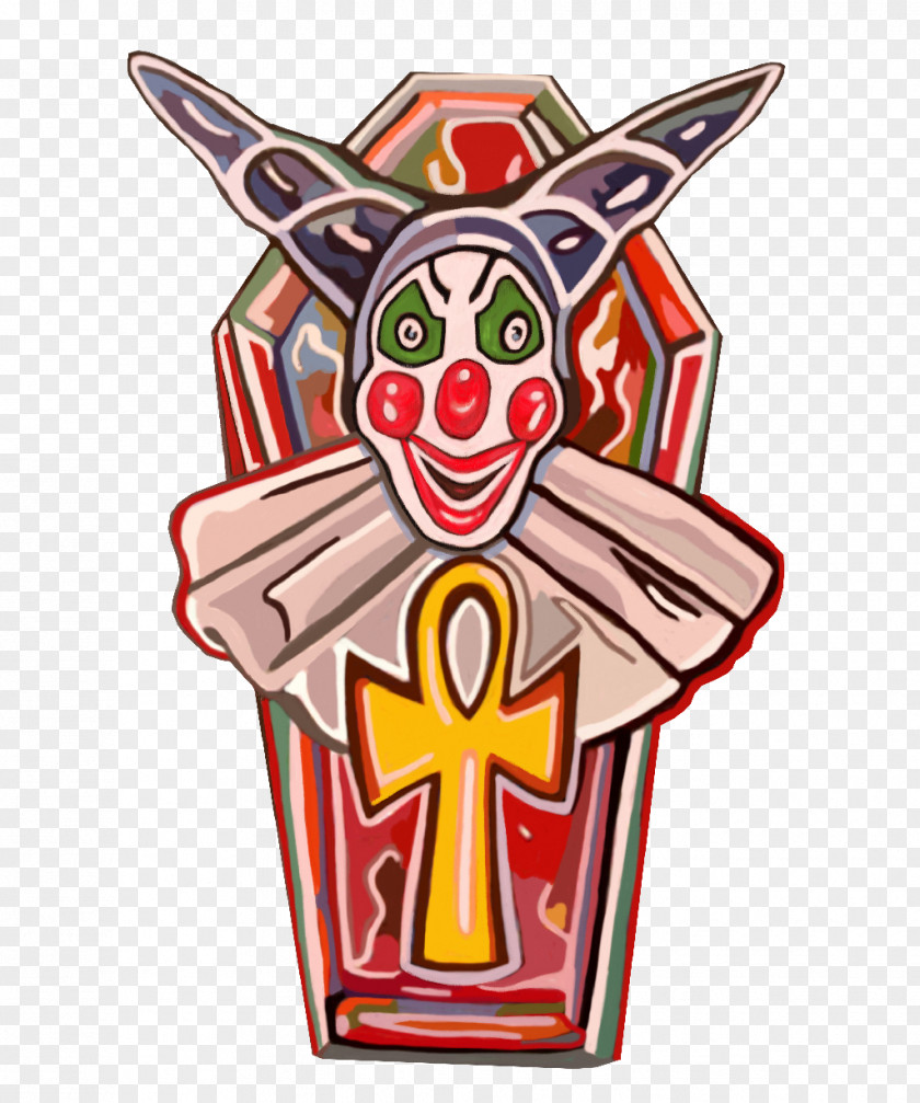 Scary Coffins Clown Watch Circus Clock Design PNG