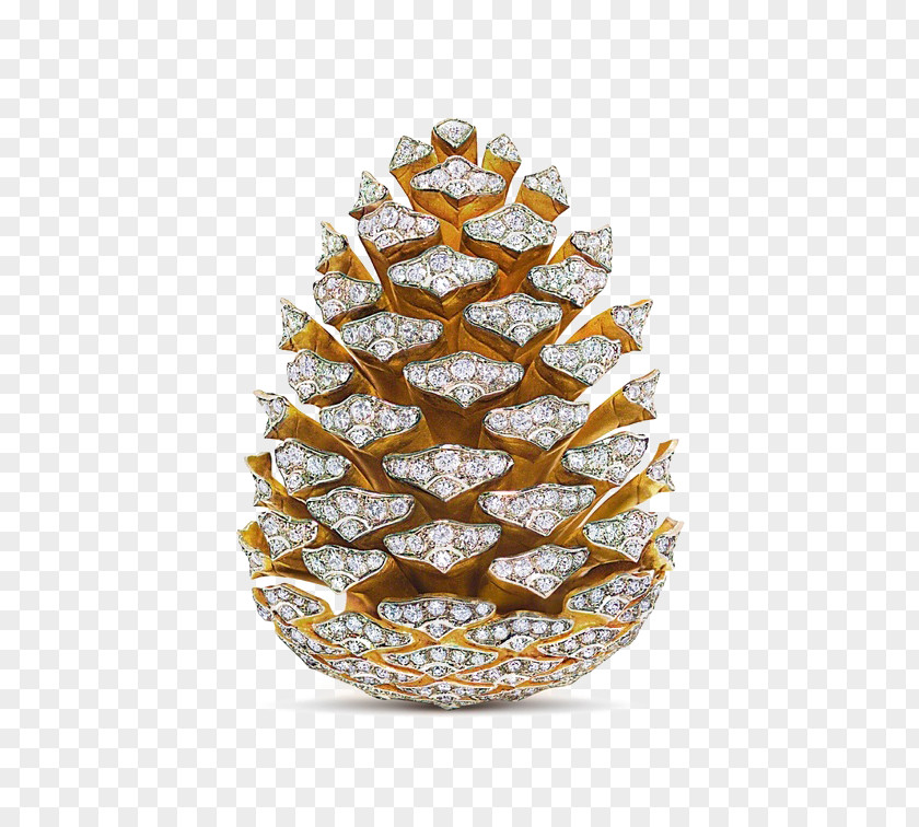 Diamond Pineal Jewellery Conifer Cone Brooch Verdura PNG