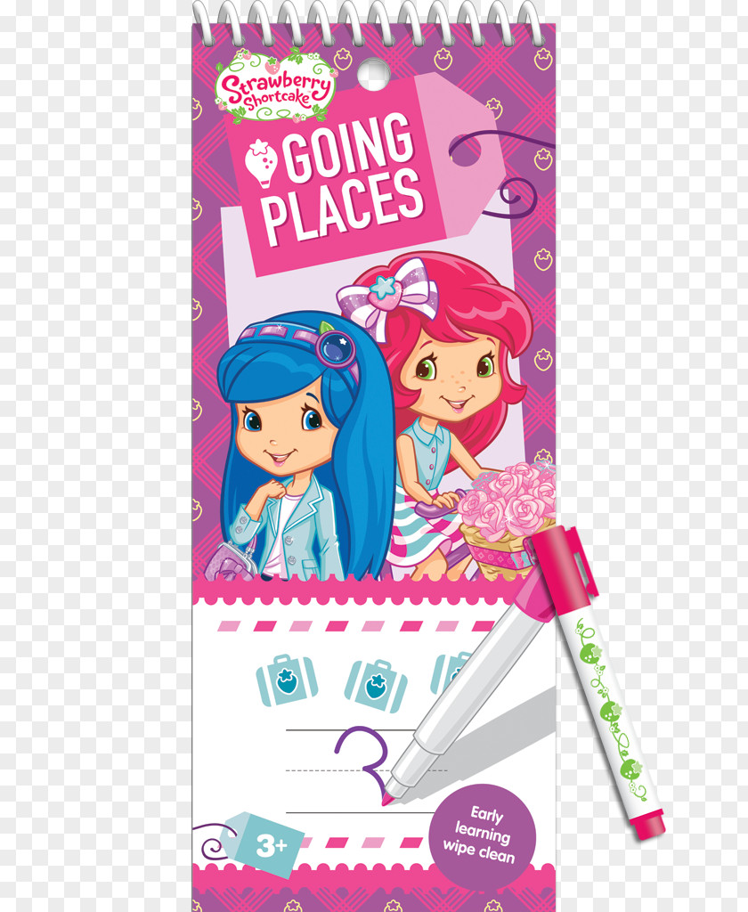 Doll Wipe Clean Strawberry Shortcake: Going Places Paperback Character Font PNG