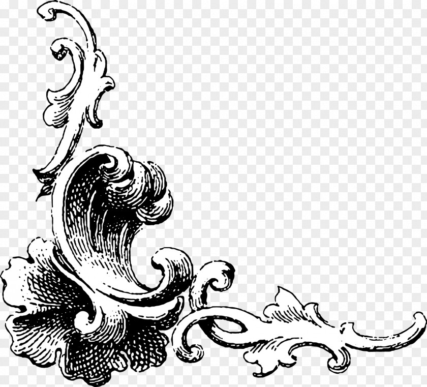 Frame Baroque Drawing Black And White Visual Arts PNG