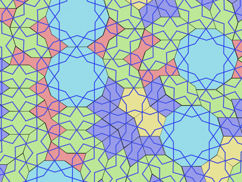 Geometric Pattern Islamic Golden Age Girih Tiles Penrose Tiling Tessellation Quasicrystal PNG