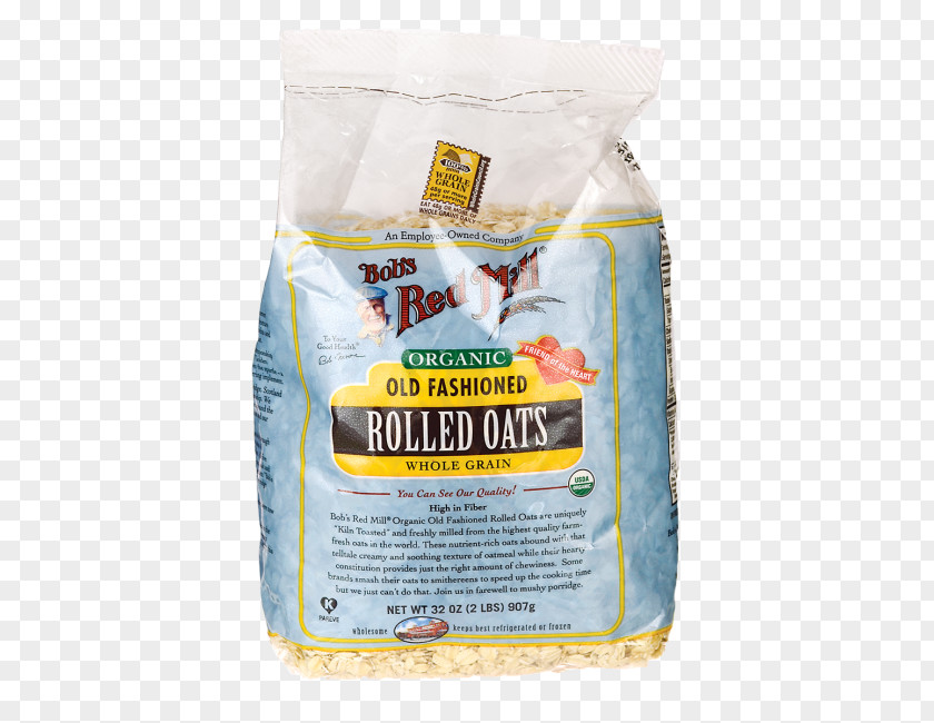 Rolled Oats Organic Food Bob's Red Mill Whole Grain Old Fashioned PNG
